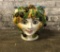 Face Pot - For Vietri, Made In Italy, Signed Fratantoni, 9½