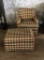 Henredon Plaid Chair & Ottoman - 32