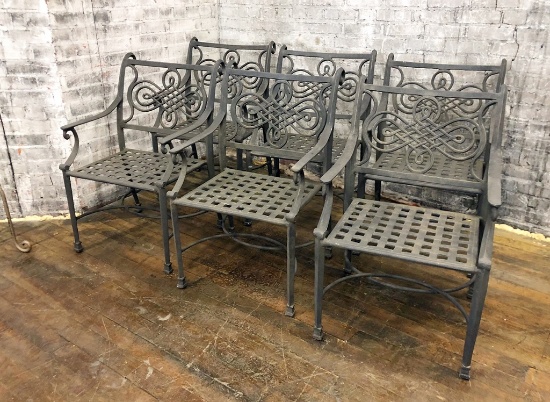 6 Iron Chairs - 21"x23"x32½", From Hall's Kansas City - LOCAL PICKUP ONLY