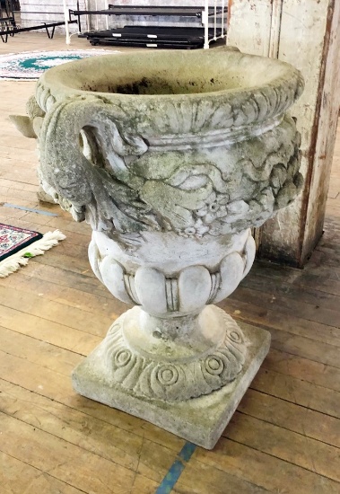 Large Concrete Urn - 29"x27" Dia. - LOCAL PICKUP ONLY