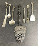 7 Misc. Pieces Silverplate - Denmark, Italy Etc.