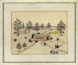 Nice Colored Pencil Drawing - Covered Bridge, E. M. Brown, 15