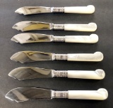 6 Mother Of Pearl Handled Dessert Knives