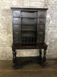 Black Wooden Post Office Style Cabinet - 41½