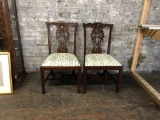 Pair Chippendale Style Side Chairs - Maitland Smith 38½