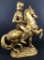 Gold Gilt Horse & Knight Figure - Freeman & McFarlin Pottery California, 13