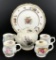 4 Bone China English Cups;     English Teapot;    Spode England Plate - Roc