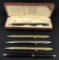 3 Vintage Pen & Pencil Sets - Cross Etc.;     Cross Pen;     Hallmark Woode