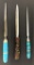 3 Inlaid Letter Openers - Turquoise, Onyx Etc.