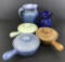 3 Crock Sets;     Art Pottery Pitcher;     Cobalt Blue 5½