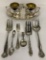 Sterling Baby Spoon;     5 Silverplated Spoons & Forks;     Silverplated Su