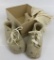 Pair 1940s Soft Baby Shoes In Box W/ 3 Pairs Baby Socks