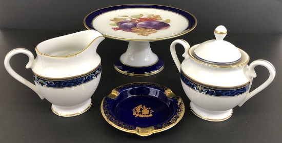 Bavaria Golden Crown " Bountiful" Plateau - 7½"x3½";    Wedgwood Creamer &