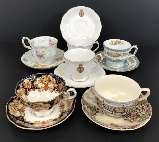 6 England Cup & Saucer Sets