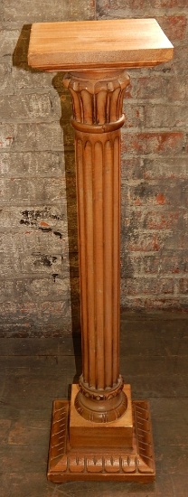 Carved Wooden Pedestal - 38" - LOCAL PICKUP ONLY