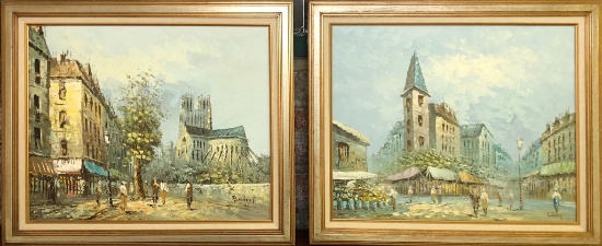 2 Oil Paintings - Signed Burnett, 23½"x19½"