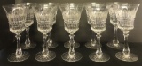 10 Cut Glass Crystal Stems - 7½