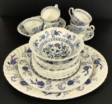 21 Pieces Johnson Brothers Ironstone - Blue Nordic