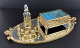 Gold Mirrored Dresser Tray - 6½