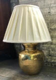 Vintage Hammered Brass Ginger Jar Lamp