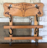 Lazy S Ranch Hat/Coat Wall Rack - 20