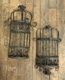 2 Iron Basket Type Outdoor Hanging Items - Largest Is 22