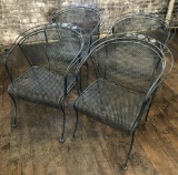 4 Nice Woodard Iron Patio Arm Chairs - LOCAL PICKUP ONLY