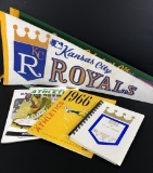 4 Old Pennants - Royals, A's Etc.;     Royals & A's Vintage Programs;     R