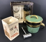 Vintage Cocktail Set In Box;     Vintage Johnnie Walker Pitcher;     Vintag