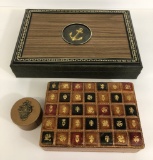 Vintage Valet Box;     2 Leather Boxes