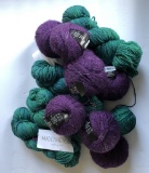 Madelinetosh Yarn - Wool Silk & Cashmere, 4 Hanks Forestry & Teal Toned;