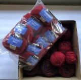 Lot Of Misc Yarn - 19 Units Red Tones