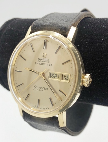 Omega Automatic 14kt Gold Seamaster De Ville Tiffany & Co. Watch - CC6865, Cal 1020