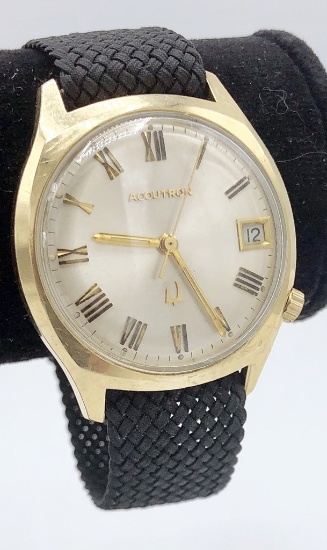 Accutron 14kt Gold Filled Watch - Crystal Scratched