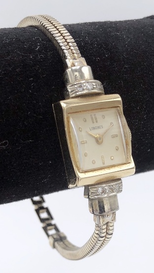 Longines 14kt Gold & Diamond 17 Jewel Watch - Working