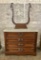 Victorian Walnut Marble-Top Dresser W/ Wishbone - Fruit Pulls, Missing Mirr