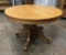 Round Oak Dining Table W/ Paw Feet & 3 Leaves - 45