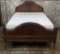 1920s Burled Walnut Full Size Bed W/ Brand New Tempur-Cloud Mattress & Box