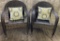 2 Faux Wicker Outdoor Armchairs W/ 2 Pillows - LOCAL PICKUP ONLY !