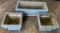 3 Concrete Planters - Small 1 Has Crack, Large 1 Has Repair, Largest Is 29½