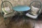 French Style Iron & Metal Bistro Set W/ Cushions & Pillows - LOCAL PICKUP O