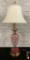 Vintage Cranberry Cut To Clear Lamp - 38