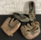2 Old Baseball Gloves;     Pair Vintage Cleats