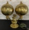 Unique Brass Double-Arm Lamp Made From Old Brass Pieces - Door Knobs, Marbl