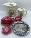 Coor's Thermal Porcelain Milk Pitcher & Cream Pitcher;     Vintage Nut Dish