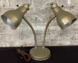 Vintage Metal Double Gooseneck Desk Lamp