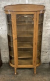 1920s Curved Glass China Cabinet - Refinished, 35