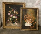 2 Vintage Oil Paintings In Gold Frames - Largest Is 26½