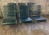6 Vintage Iron Strap Chairs - LOCAL PICKUP ONLY !