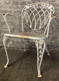 Vintage Woodard Lattice-Back Iron Arm Chair - 34